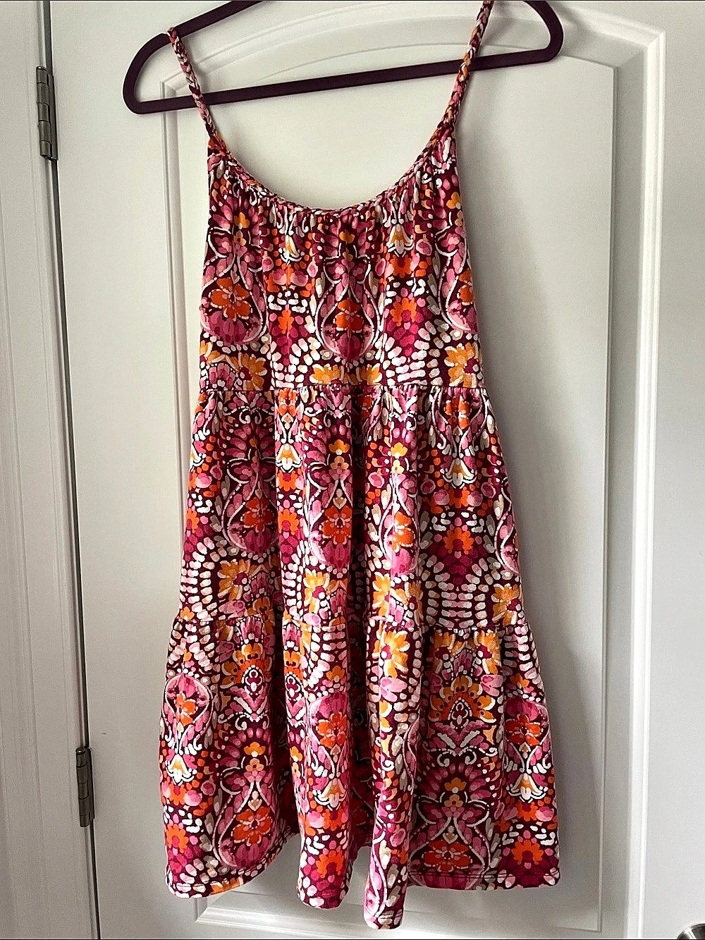 Old Navy Braided-Strap Tiered Mini Swing Dress